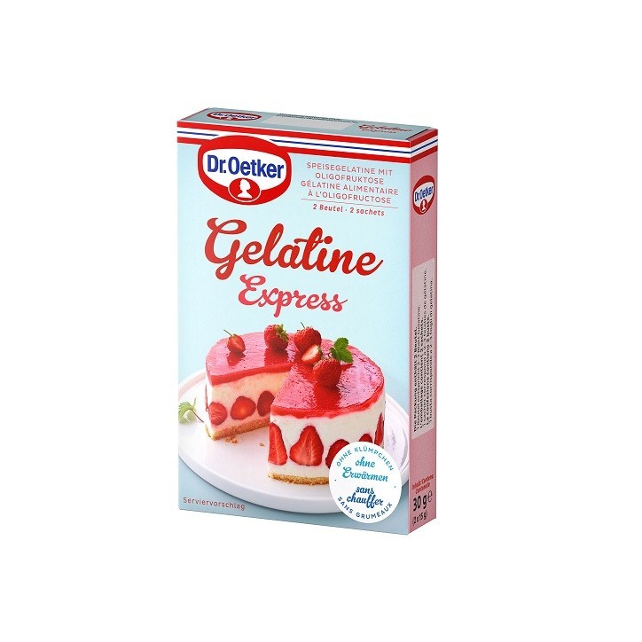Dr. Oetker Gelatine express 30g – Schnell & klümpchenfrei gelieren Dr. Oetker Gelatine express 30g – Schnell & klümpchenfrei gelieren