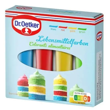 Dr. Oetker Food Colouring Set 4x10g – Green, Yellow, Red & Blue