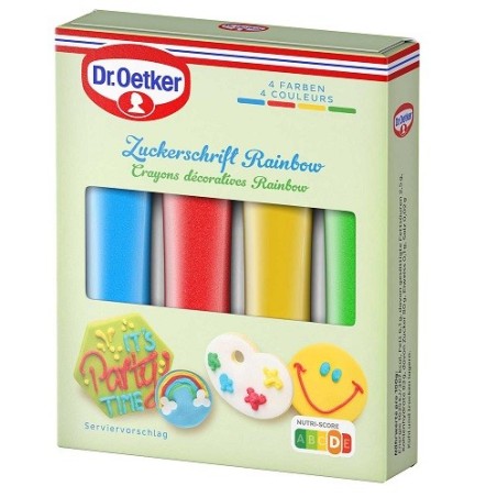Dr. Oetker Zuckerschrift Rainbow 76g – 4 Farben für kreative Tortendeko