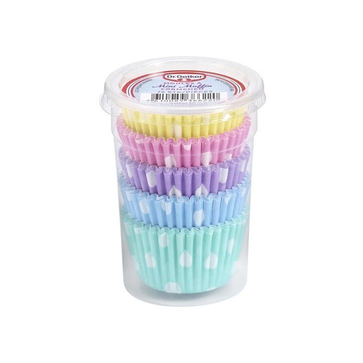 Dr. Oetker Mini Muffin Förmchen 75 Stück – Gepunktete Papierförmchen Dr. Oetker Mini Muffin Förmchen 75 Stück – Gepunktete Papierförmchen