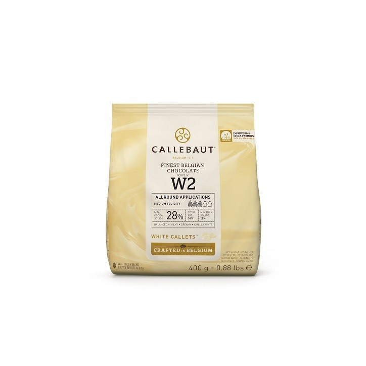 Callebaut W2 Chocolate Callets Weiss 400g – Belgische Kuvertüre Callebaut W2 Chocolate Callets Weiss 400g – Belgische Kuvertüre