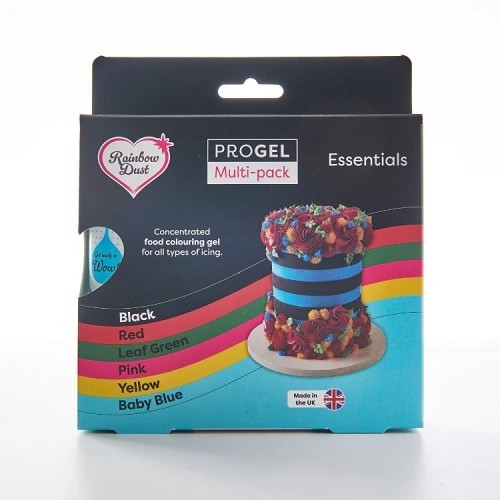 Rainbow Dust ProGel Essential Multi Pack Food Colours, 6x25g Rainbow Dust ProGel Essential Multi Pack Food Colours, 6x25g