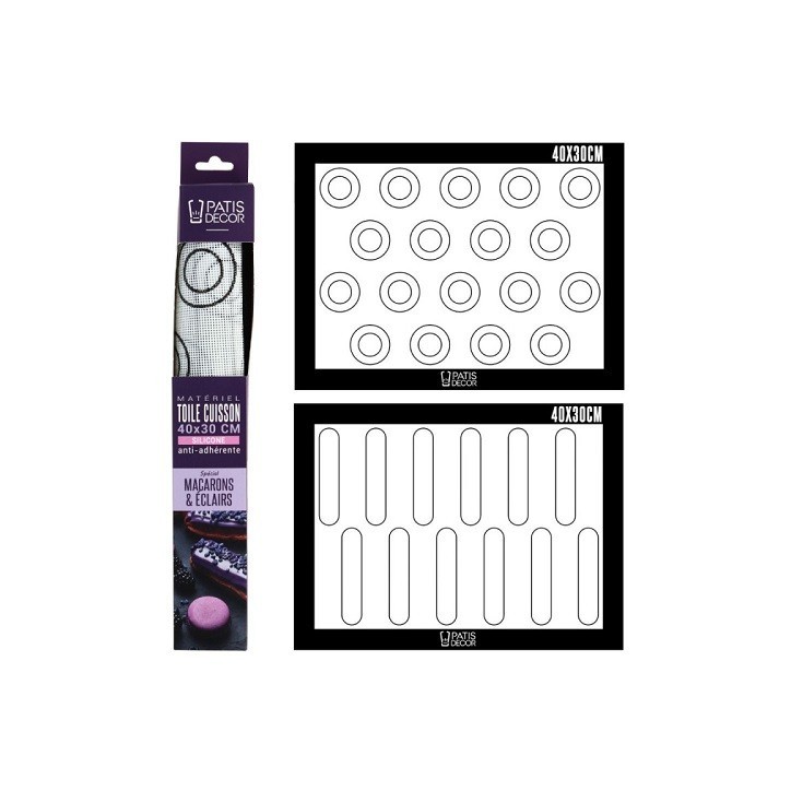 Silicone Baking Mat Macarons & Éclairs 40x30cm – Non Stick Silicone Baking Mat Macarons & Éclairs 40x30cm – Non Stick