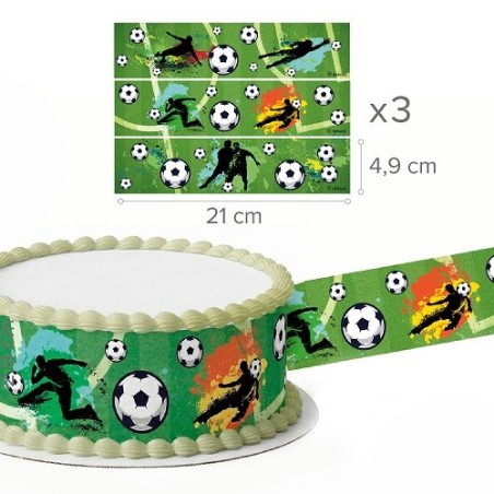 Edible Football Cake Wrap (3 pieces) – Football Party Cake Wrap