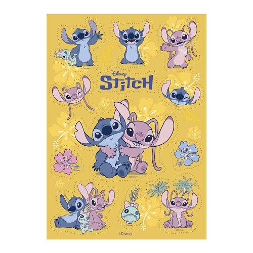deKora Edible Disney Stitch & Angel Wafer Sheet Pictures, 15 pcs