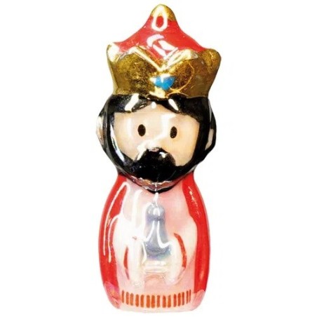 Dreikönigsfigur König Rot – Porzellan Einbackfigur