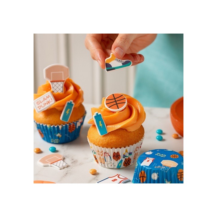 Basketball Cake Decorations Set 10 pcs – Edible Cupcake Toppers