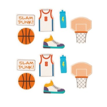 Basketball Cake Decorations Set 10 pcs – Edible Cupcake Toppers
