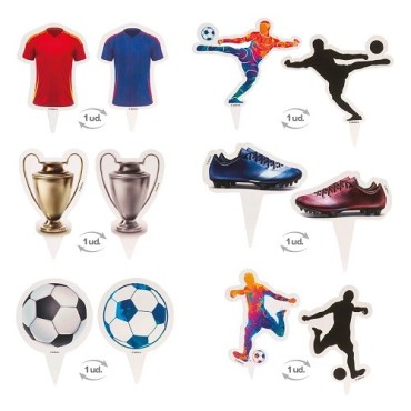 Football Cupcake Decoration Set – Wrappers & Toppers for 6