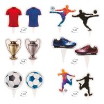 deKora Football Cupcake Picks & Wrapper Set for 6 pcs
