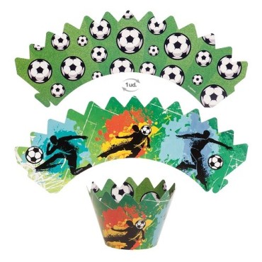 Football Cupcake Decoration Set – Wrappers & Toppers for 6