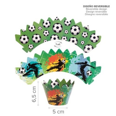 Football Cupcake Decoration Set – Wrappers & Toppers for 6