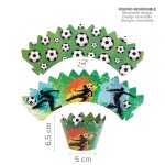 deKora Football Cupcake Picks & Wrapper Set for 6 pcs