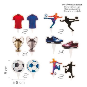 Football Cupcake Decoration Set – Wrappers & Toppers for 6