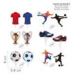 deKora Football Cupcake Picks & Wrapper Set for 6 pcs