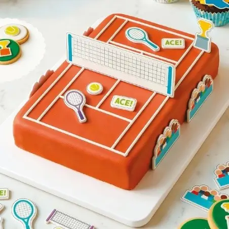 Tennis Cake Decoration Set 9 pcs – Edible Sugar Cake Toppers