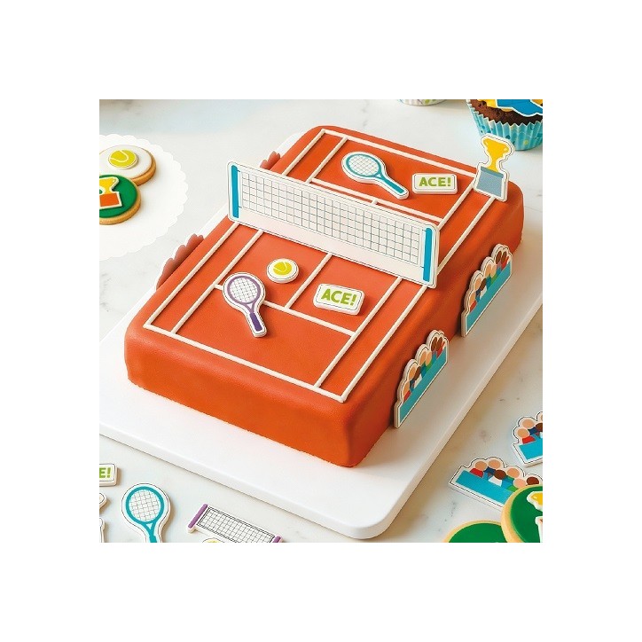 Tennis Cake Decoration Set 9 pcs – Edible Sugar Cake Toppers