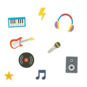 Music Sugar Decorations – Edible Cupcake Toppers Set 9 pcs