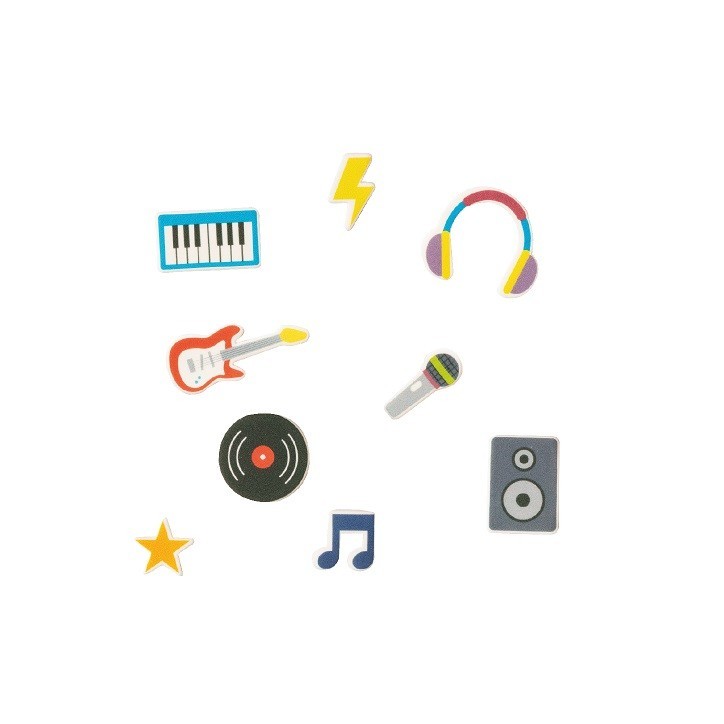 Musik Zuckerdekor Set – Essbare Cupcake Deko Musik 9-teilig