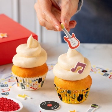 Musik Zuckerdekor Set – Essbare Cupcake Deko Musik 9-teilig