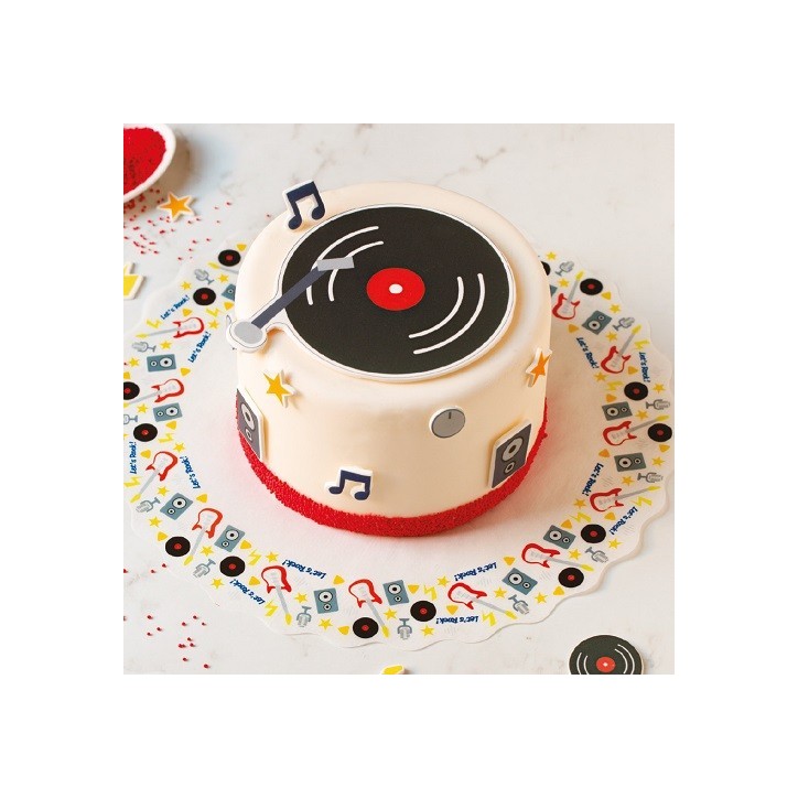Disco Cake Decorations – Edible Music Sugar Set 7 pcs