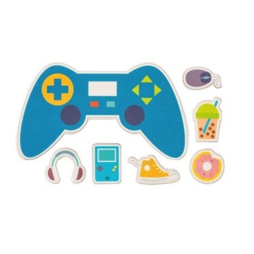 Gamer Cake Decorations – Edible Gaming Topper Set 7 pcs
