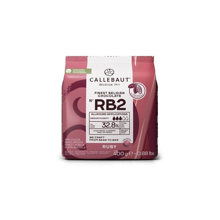 Callebaut Ruby Callets RB2 – Rosa Schokolade mit Fruchtgeschmack, 400g