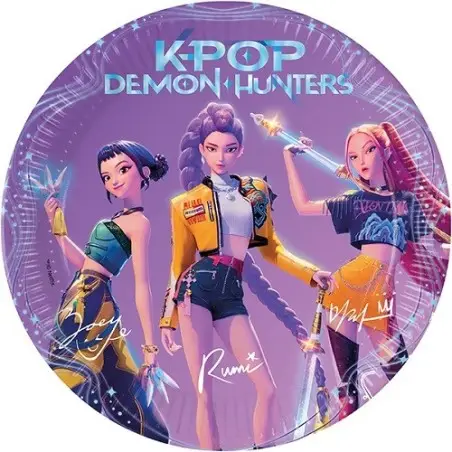 K-Pop Demon Hunters Plates 23cm – Party Plates 8 pcs Procos