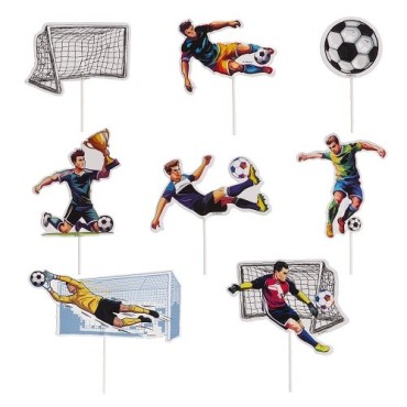 deKora Fussball Cupcake Topper 16 Stück