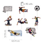 deKora Football Cupcake Toppers, 16 pcs