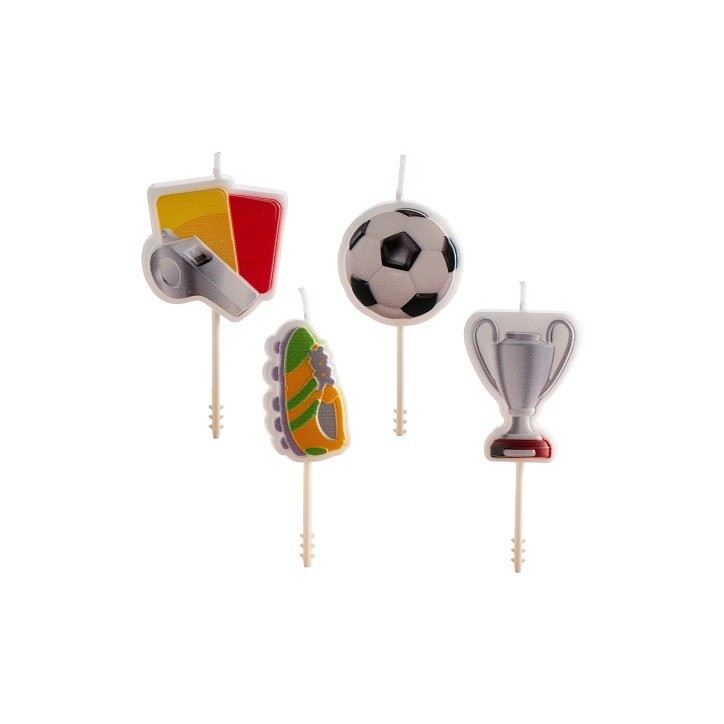 DeKora Football Candles 4 Pieces for Football Birthday Parties