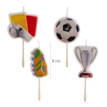 DeKora Football Candles 4 Pieces for Football Birthday Parties