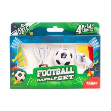 DeKora Football Candles 4 Pieces for Football Birthday Parties
