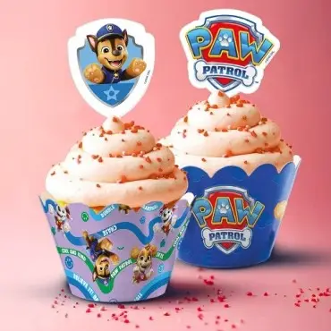 deKora Paw Patrol Cupcake Picks & Wrapper Set for 6