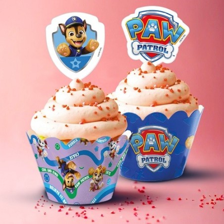 deKora Paw Patrol Cupcake Picks & Wrapper Set für 6 Stück