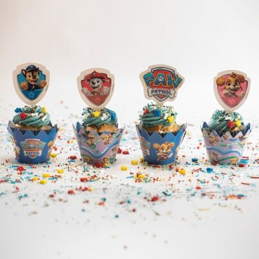 deKora Paw Patrol Cupcake Picks & Wrapper Set for 6