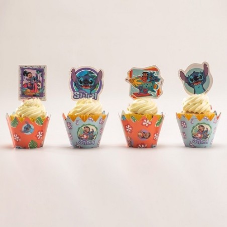 deKora Disney Stitch Cupcake Picks & Wrapper Set for 6