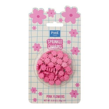 PME Sprinkle Charms Rosa Blumen Kuchendekor 25g