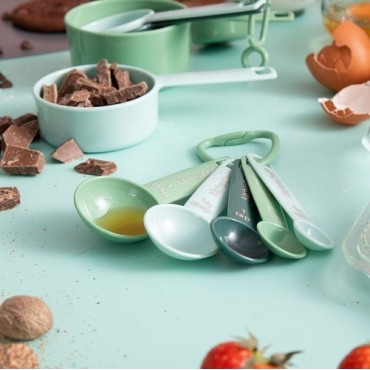 Kitchen Craft Measuring Spoon Set 5 Pieces Green Blue