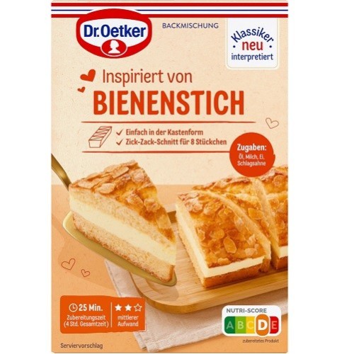 Dr. Oetker Inspiriert von Bienenstich Backmischung 250g Dr. Oetker Inspiriert von Bienenstich Backmischung 250g