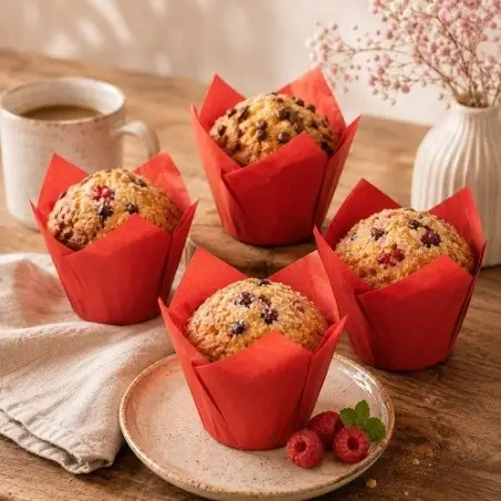 Rote Tulip Muffin Förmchen 50 Stück