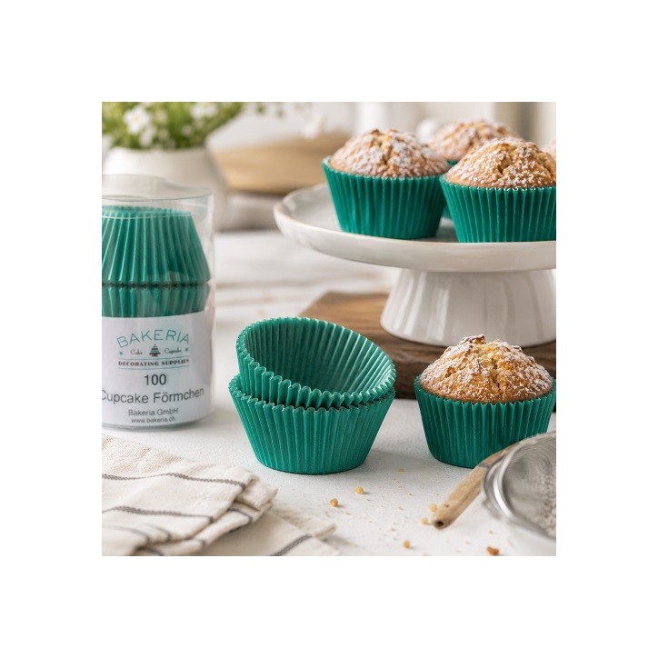 Bakeria Dark Aqua Turquoise Cupcake Cases 100 Pieces