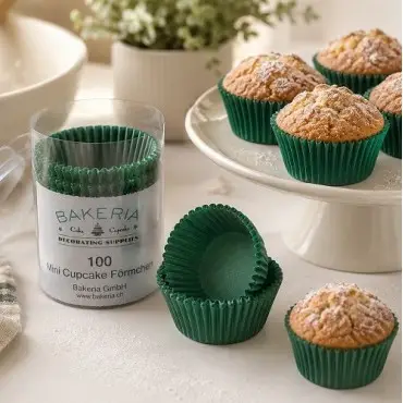 Bakeria Mini Cupcake Förmchen Grün 100 Stück