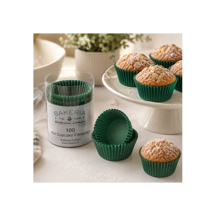 Bakeria Mini Cupcake Förmchen Grün 100 Stück