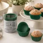 Bakeria Mini Cupcake Förmchen Uni Grün, 100 Stück