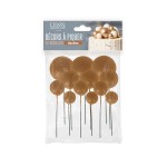 Patisdécor Golden Decorative Balls on Wire, 12 pcs