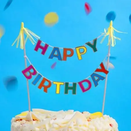 Talking Tables Happy Birthday Cake Bunting Topper