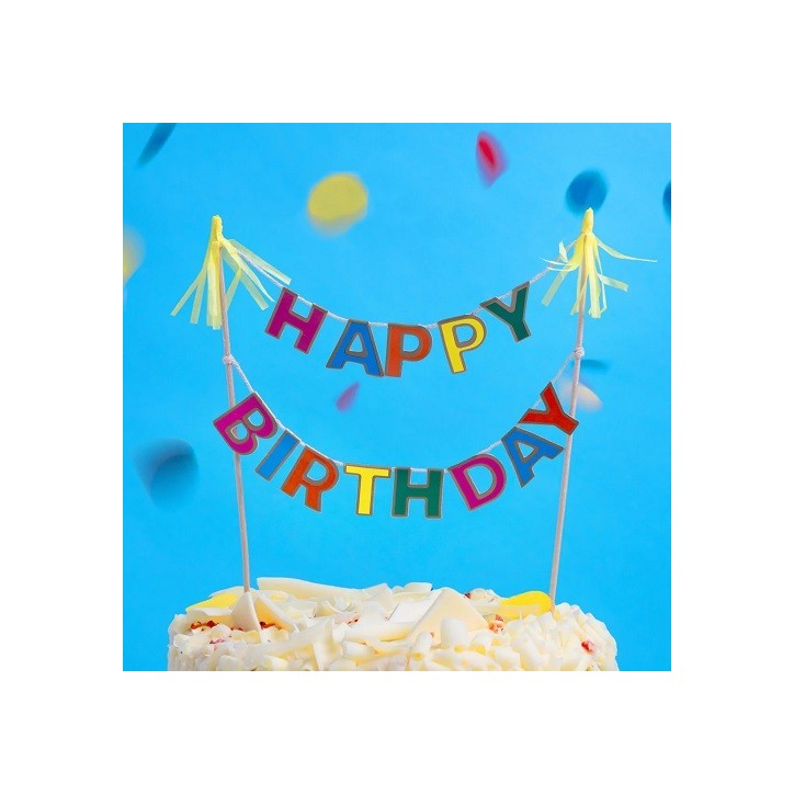 Talking Tables Happy Birthday Cake Bunting Topper