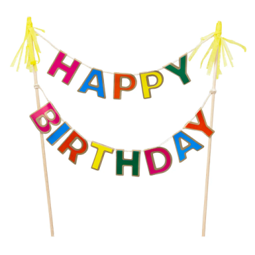Talking Tables Happy Birthday Cake Bunting Topper