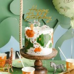 PartyDeco Happy Birthday Acryl Torten Topper Gold